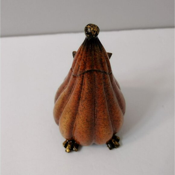 Pumpkin Gourd-Shape Hedgehog or Mouse Figurine, 5" Orange Resin Animal Statue - Picture 3 of 9